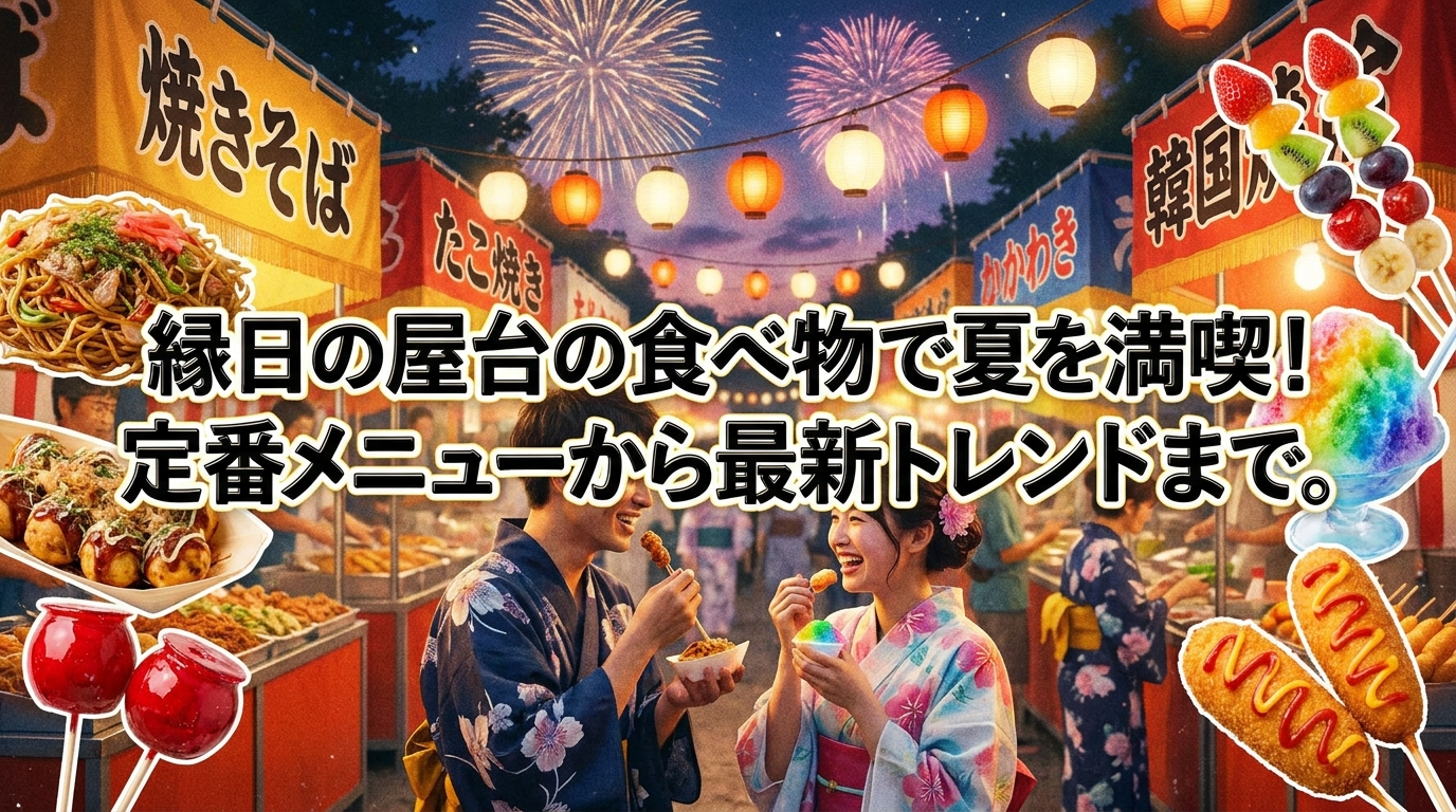 縁日の屋台の食べ物で夏を満喫！定番メニューから最新トレンドまで。