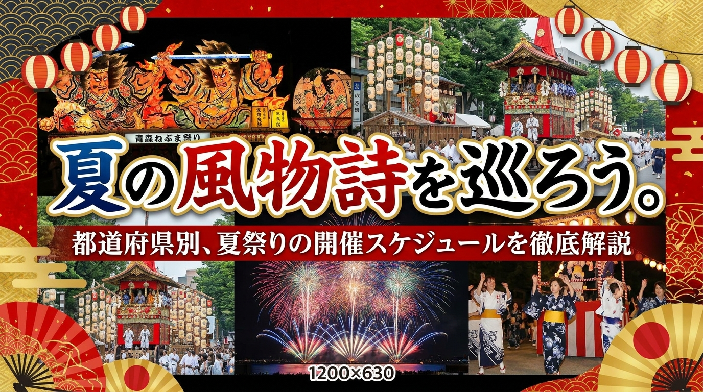 夏の風物詩を巡ろう。都道府県別、夏祭りの開催スケジュールを徹底解説