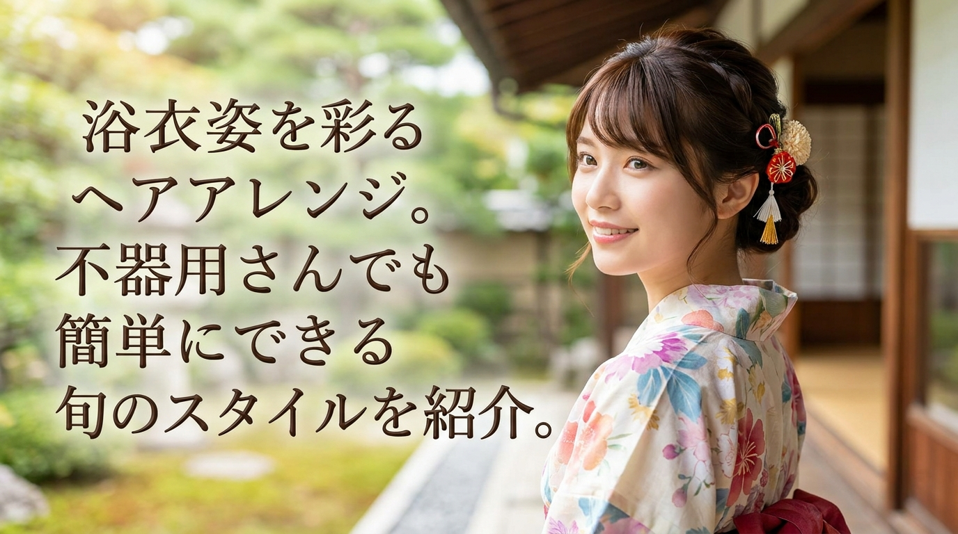 浴衣姿を彩るヘアアレンジ。不器用さんでも簡単にできる旬のスタイルを紹介。