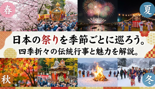 日本の祭りを季節ごとに巡ろう。四季折々の伝統行事と魅力を解説。